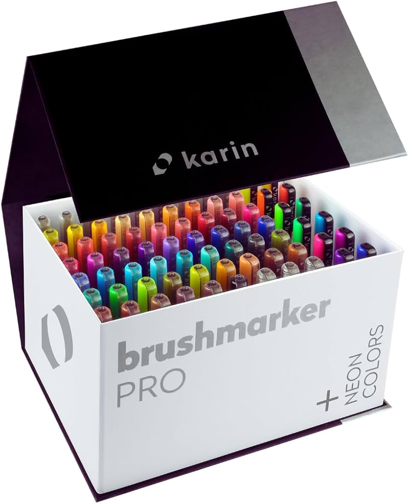 karin メガボックス ブラシマーカー Pro Amazon.com: Karin Brushmarker Pro 75pc Mega Box Plus brush